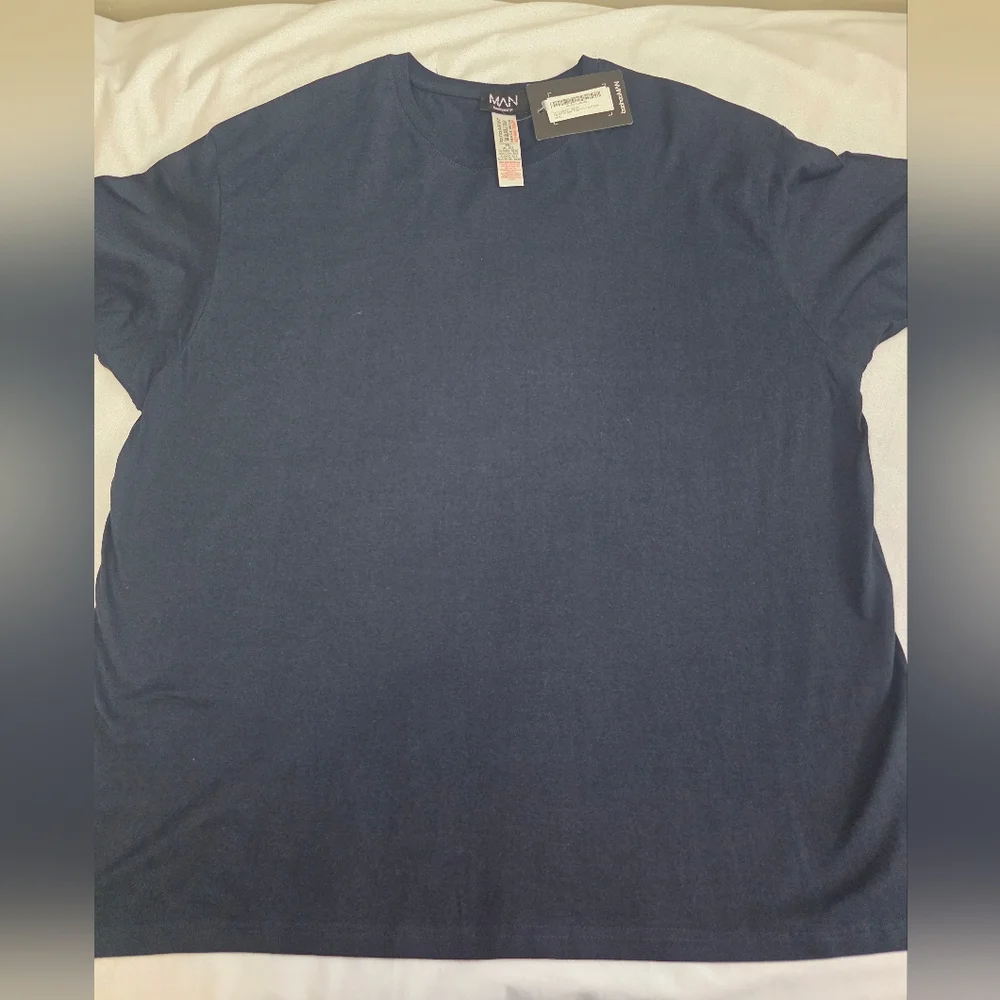 BoohooMAN Casual Classic Tshirt- Big & Tall Size 4XL Navy NWT
